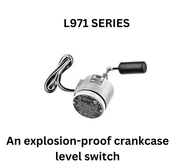 Image of an explosion-proof crankcase level switch designed for safe monitoring in hazardous environments